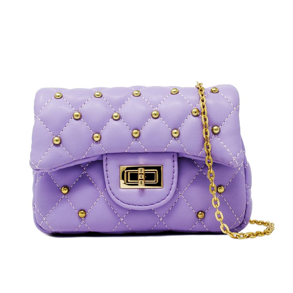 Classic Quilted Stud Mini Bag: Pink