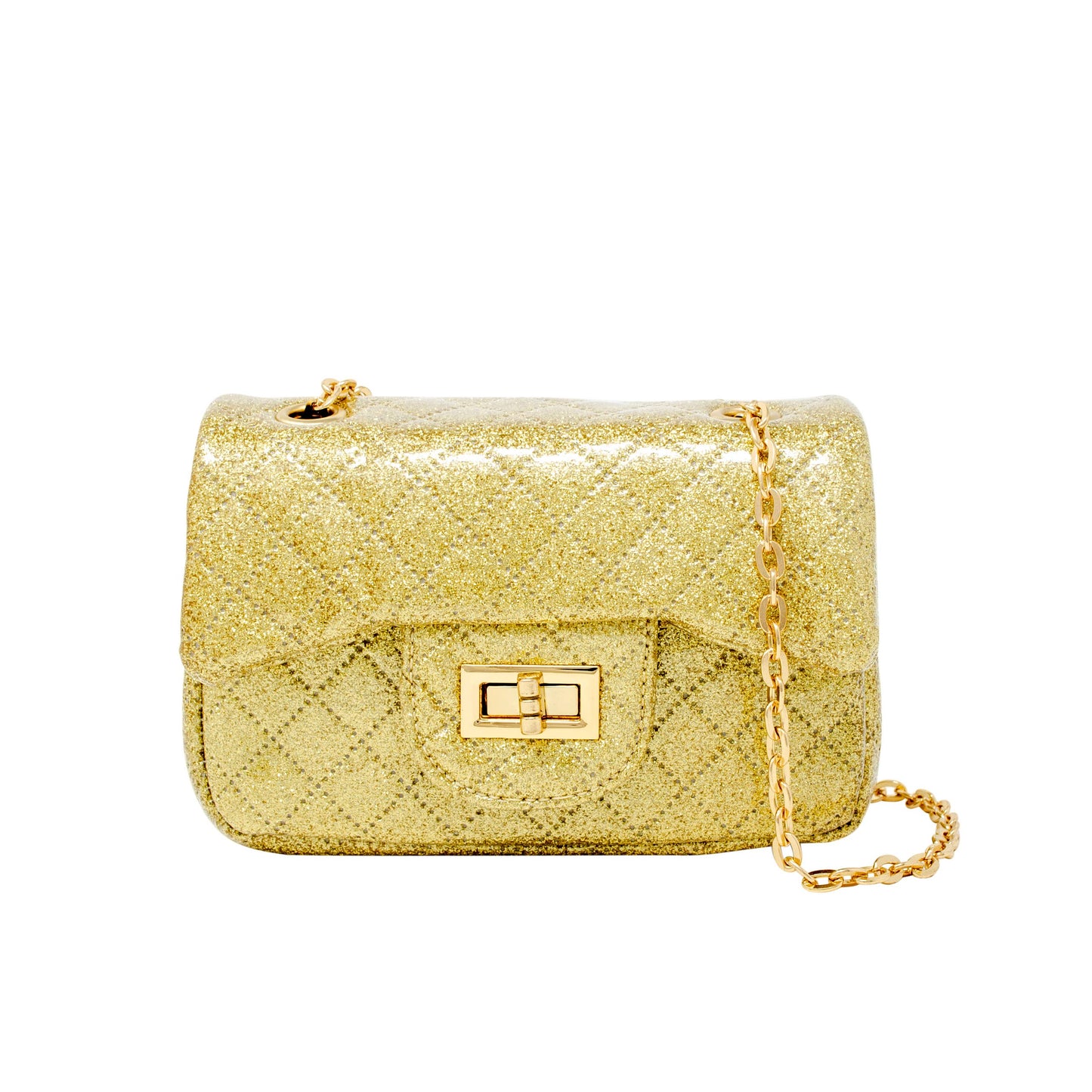 Classic Quilted Sparkle Mini Bag: Pink