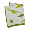 Green Dinosaur - OrganicJacquard Sweater Knit Baby Blanket