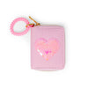 Sequin Heart Spiral Strap Wallet for Kids: Hot Pink