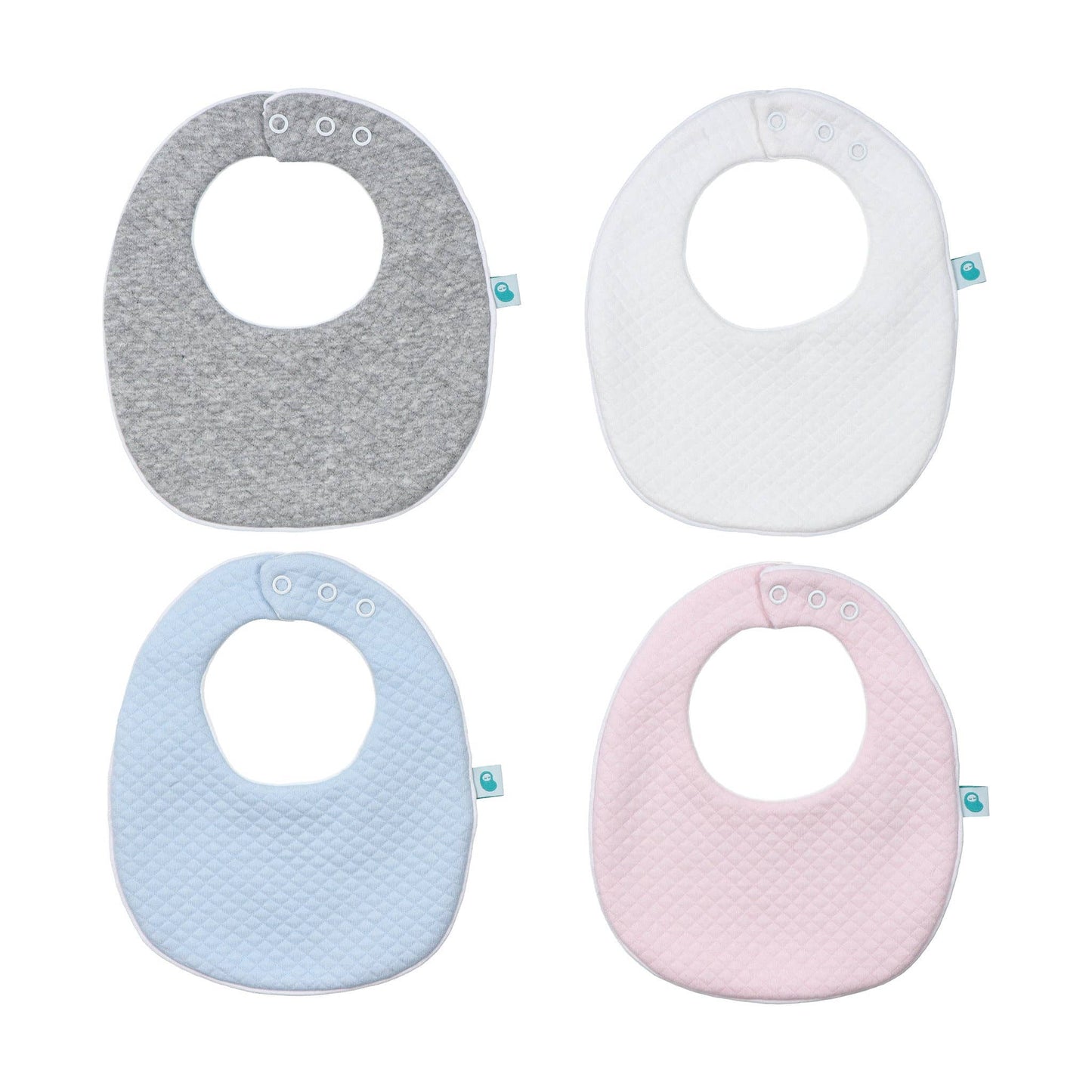 Diamond Knit Baby Bib with 3 Adjustable Positions