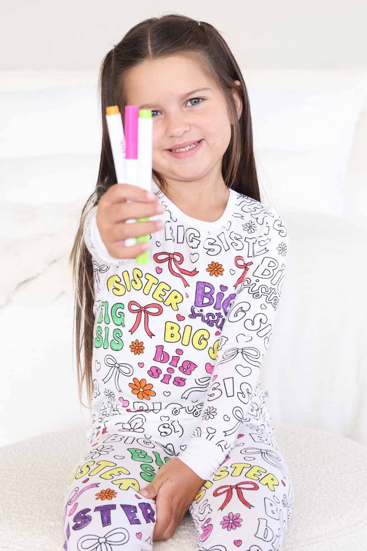 Colorable Two-Piece Pajama Set | Big Sis