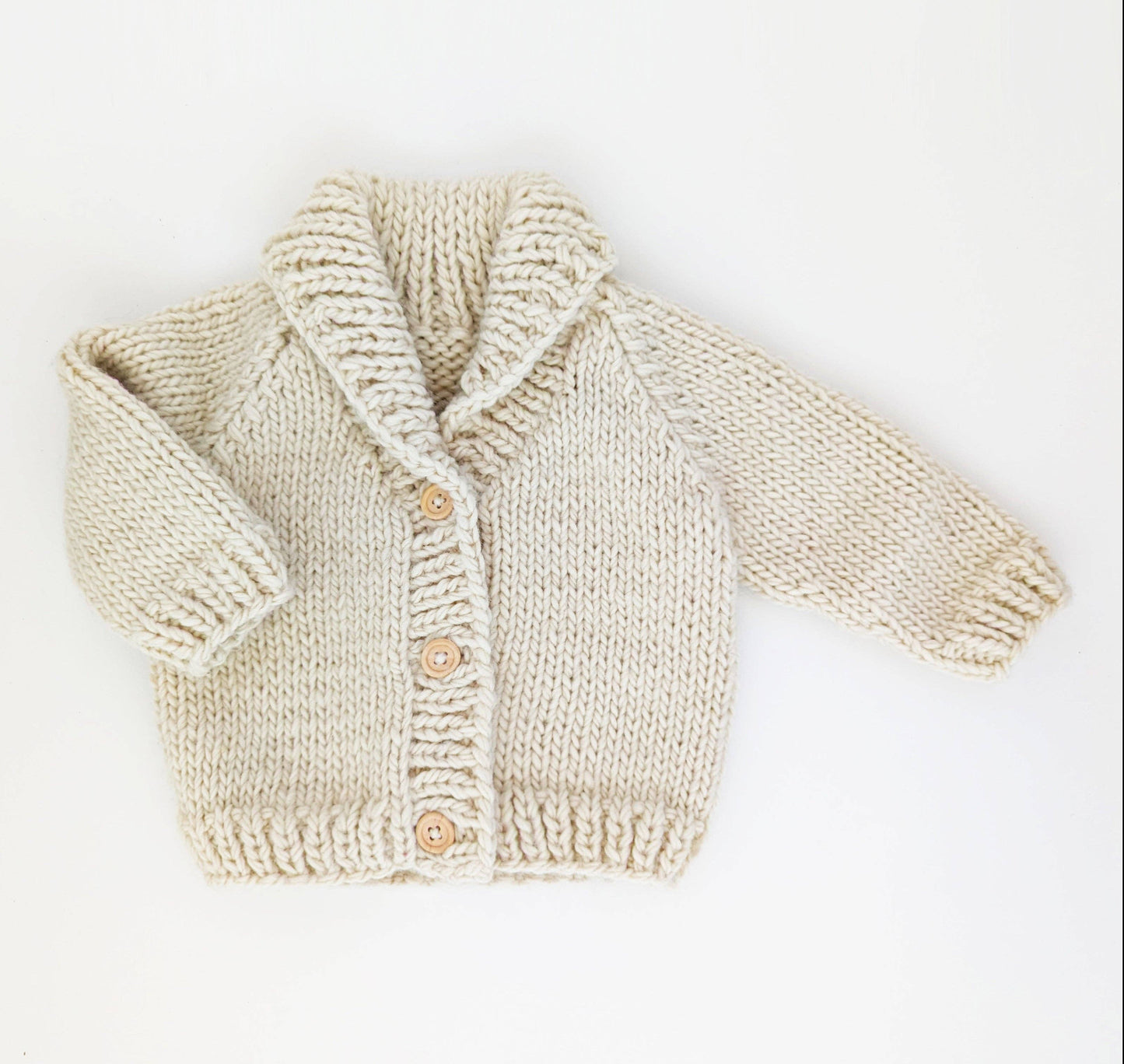 Shawl Collar Natural Cardigan Sweater for Baby & Toddler