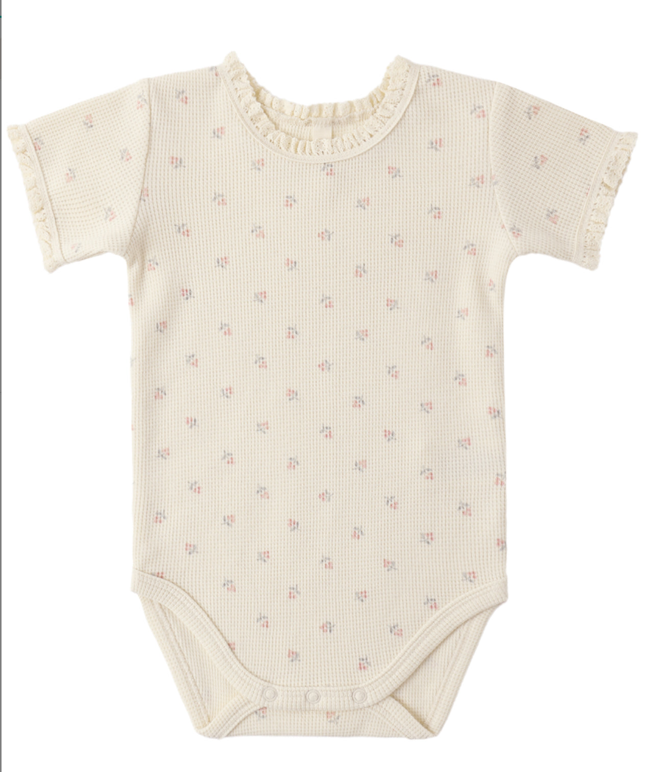 SHORT SLEEVE WAFFLE BODYSUIT+ SKIRTED BLOOMER MAUVE DITSY