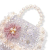 Floral Decor Tweed Purse: Beige
