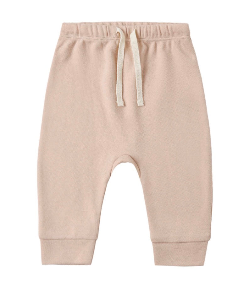 LONG SLEEVE TEE FLORAL VINE + DRAWSTRING PANT DUSTY ROSE