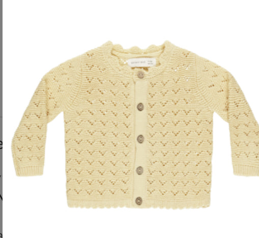 SCALLOPED CARDIGAN || Yellow