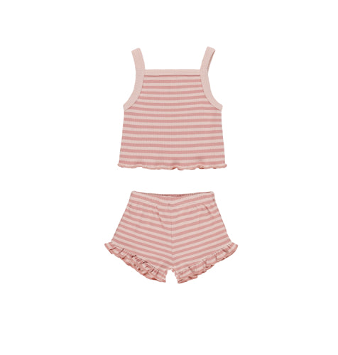 EVIE TANK + SHORTIE SET || Pink Stripe