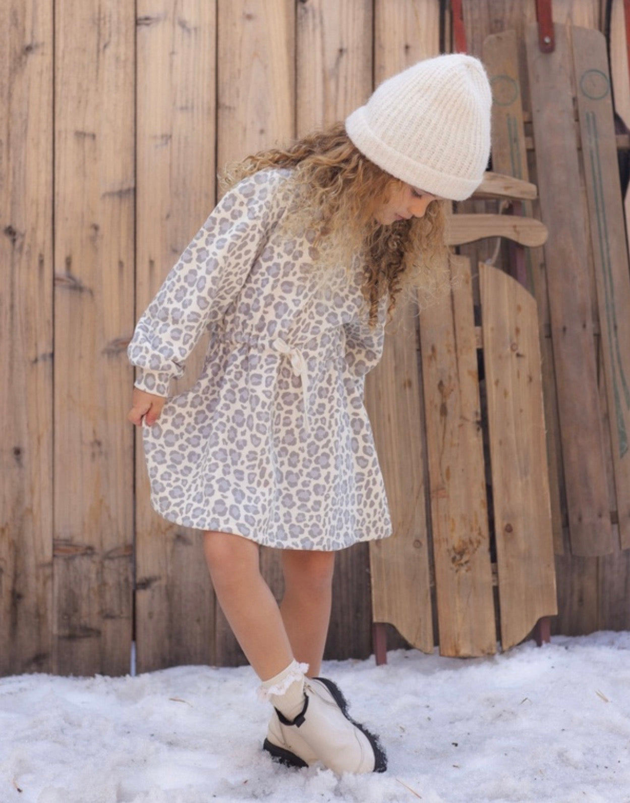 TATE DRESS BLUE LEOPARD