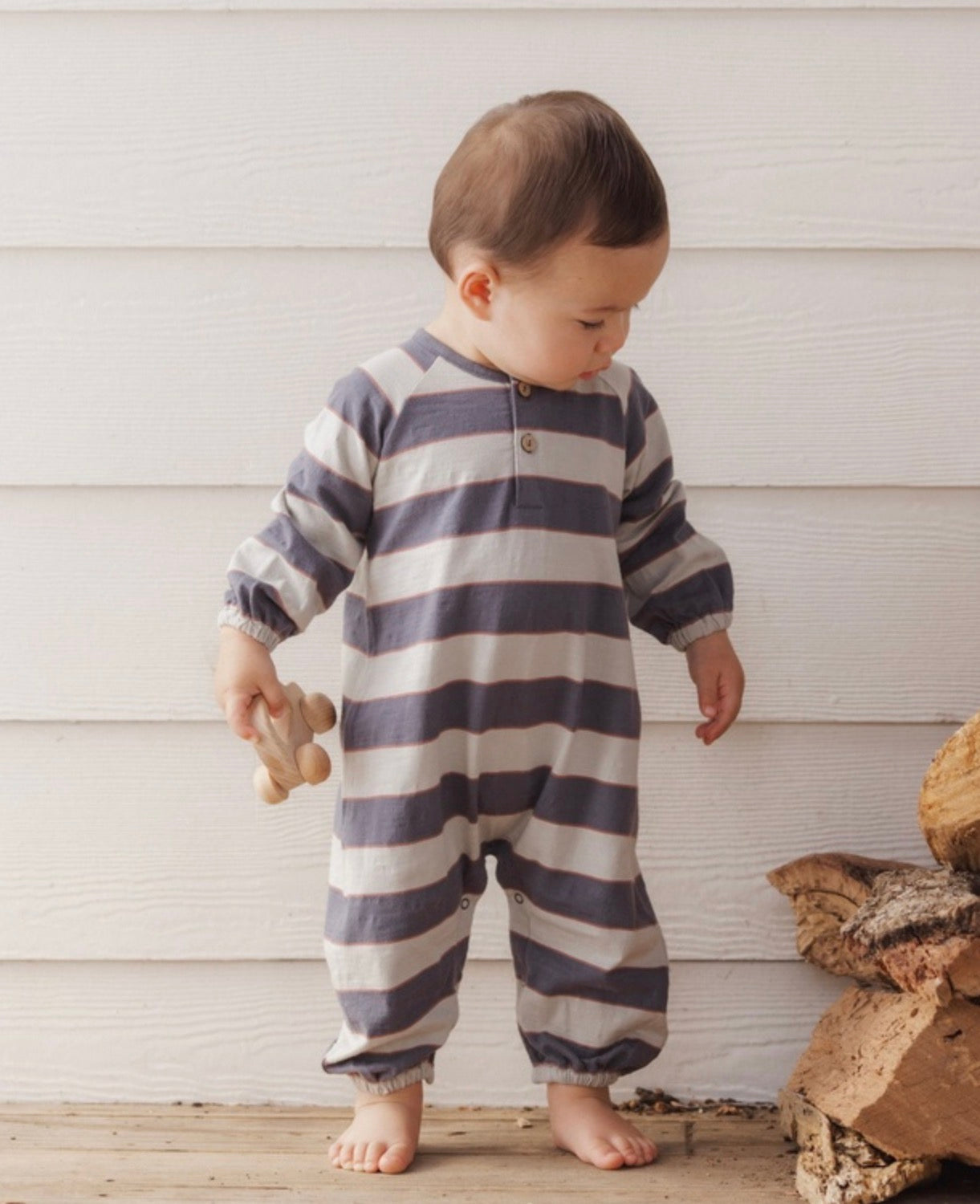HENLEY JUMPSUIT SAGE STRIPE