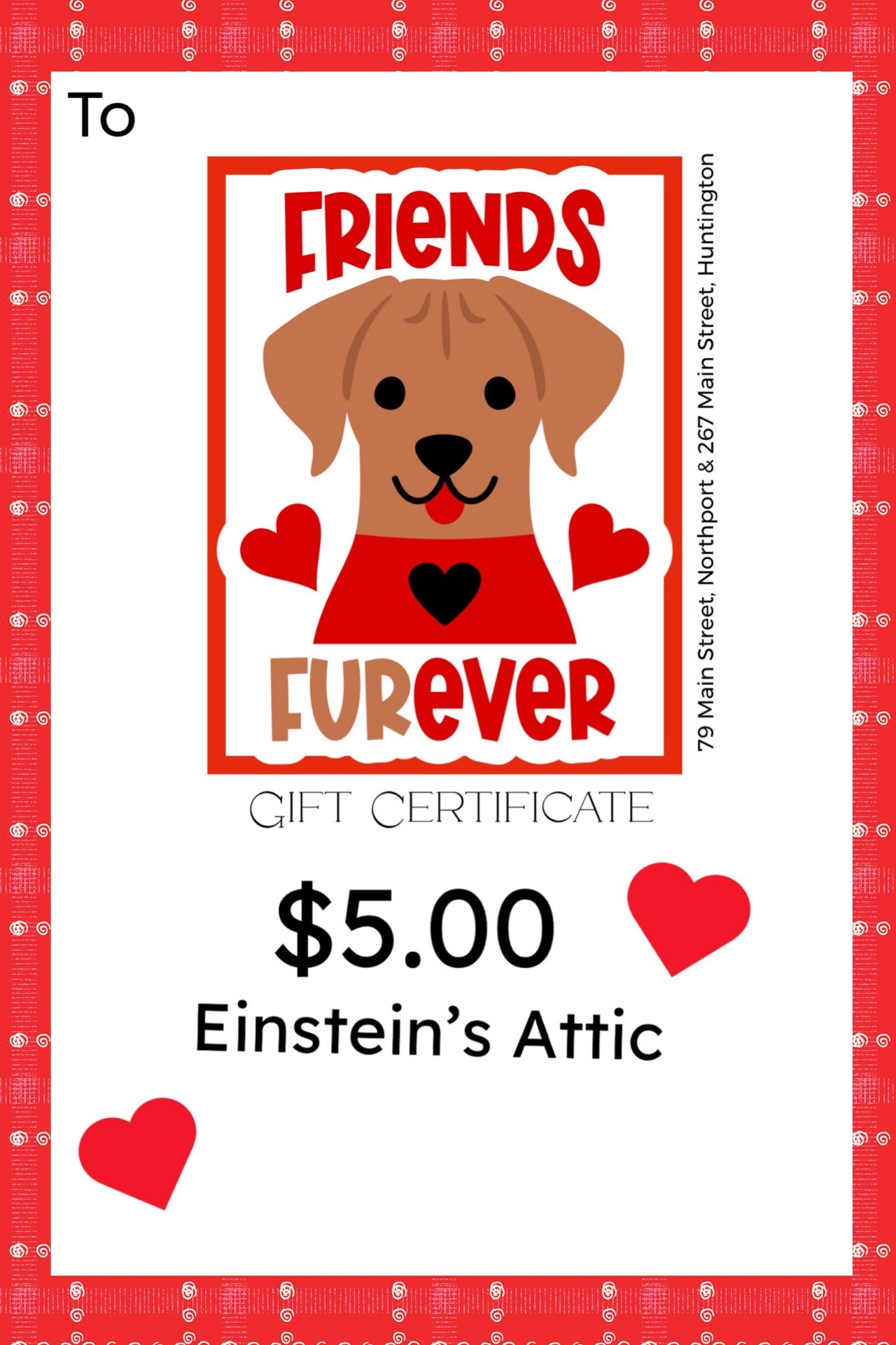 Gift Certificates Valentine’s Day