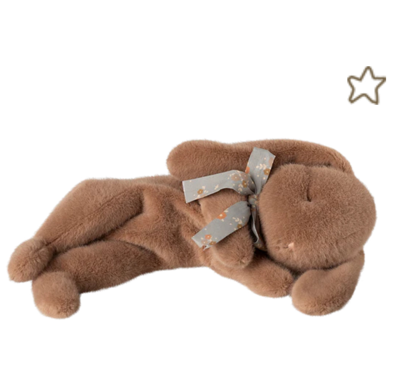 Sleeping bunny plush, Small - Soft brown