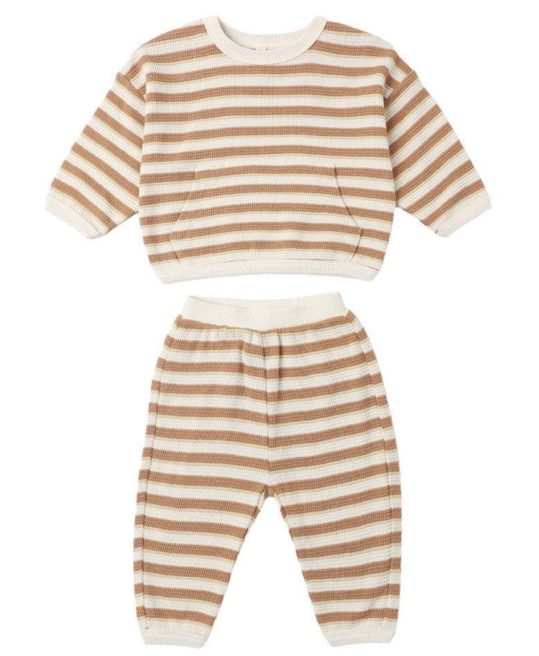 WAFFLE SLOUCH SET SPICE STRIPE