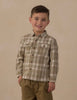 POCKETED CORDUROY SHIRT OLIVE DOBBY PLAID
