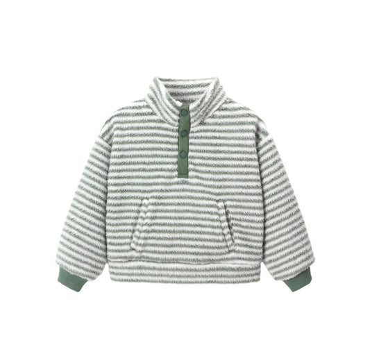EVERGREEN STRIPE SNAP PULLOVER