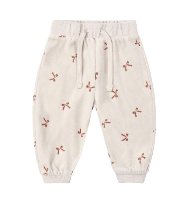 VELOUR RELAXED SWEATSHIRT + SWEATPANT RED BOWS
