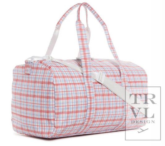 WEEKENDER - Classic Plaid Red Duffel Bag