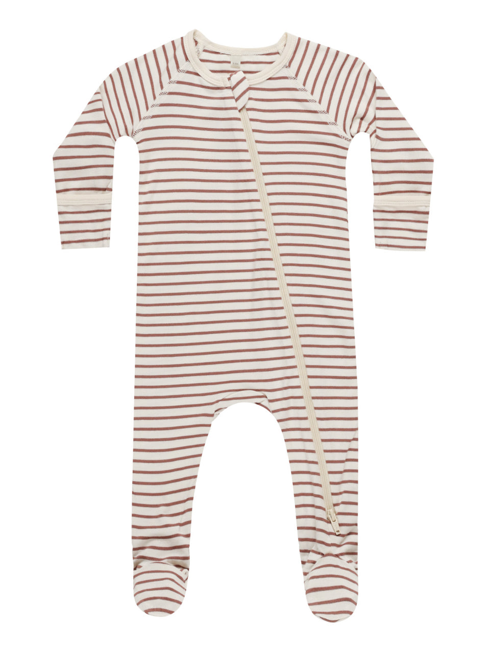 BAMBOO ZIP FOOTIE || CANDY STRIPE