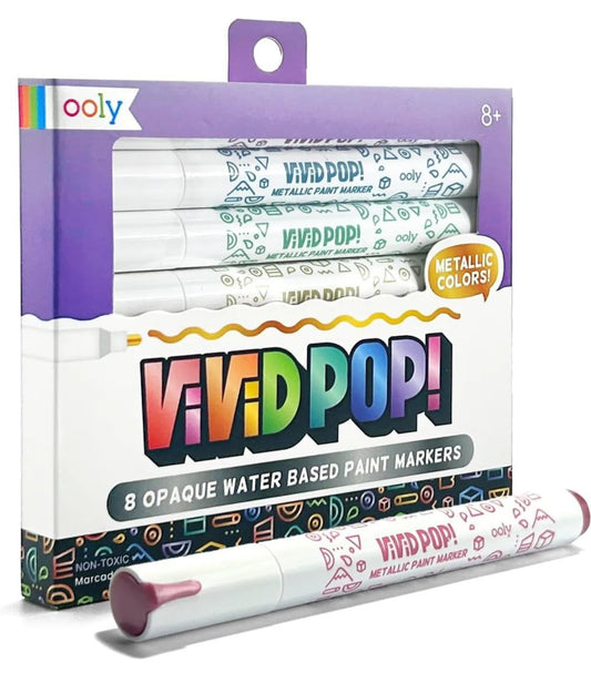 Vivid Pop! Water-Based Paint Markers: Metallic - Set of 8