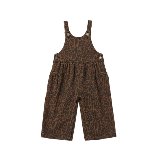 LEOPARD WIDE LEG OVERALL
