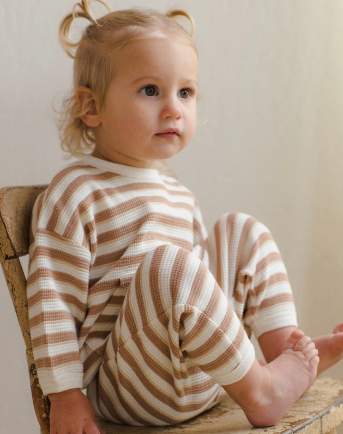 WAFFLE SLOUCH SET SPICE STRIPE