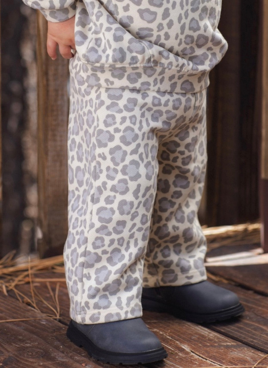 WIDE LEG SWEATPANT BLUE LEOPARD