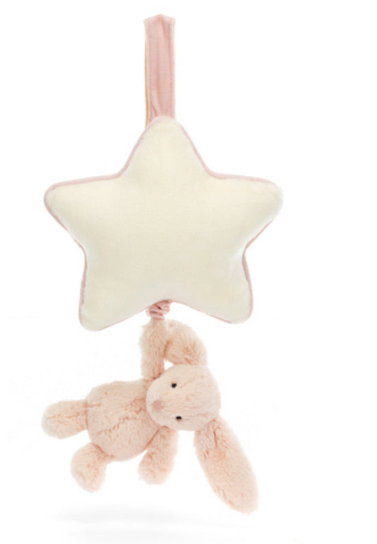Jellycat Baby Bashful Blush Bunny  Musical Pull (RECYCLED FIBERS)