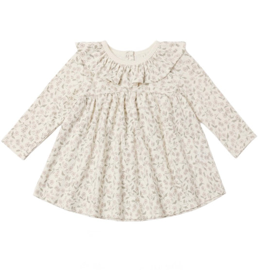 RUFFLE COLLAR JERSEY DRESS FLORET