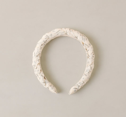 BRAIDED HEADBAND FRENCH FLORAL STRIPE