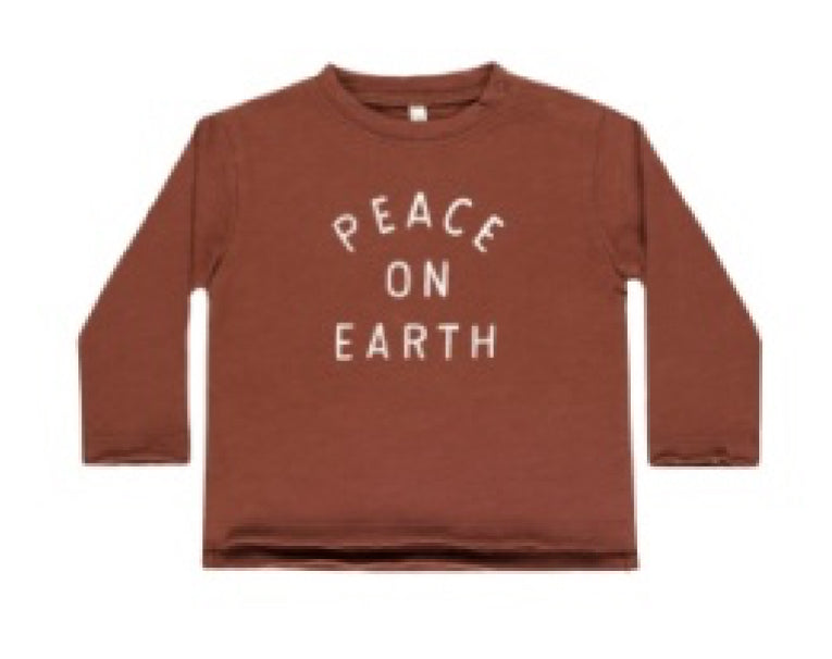 RAW EDGE LONG SLEEVE TEE || PEACE ON EARTH