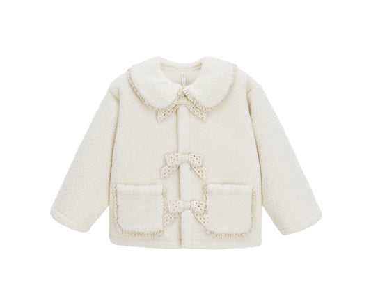 SHEARLING COLLARED COAT || NATURAL