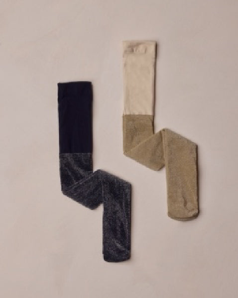 SHIMMER TIGHTS | ECRU, BLACK