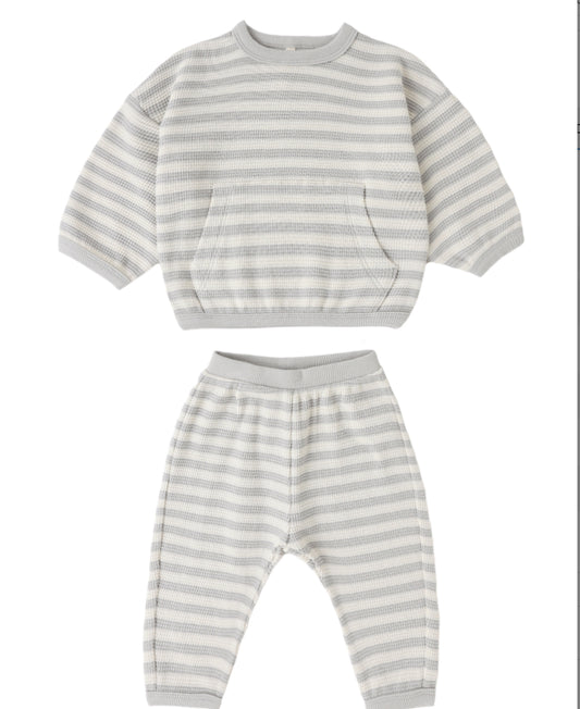 WAFFLE SWEATER SET SKY STRIPE