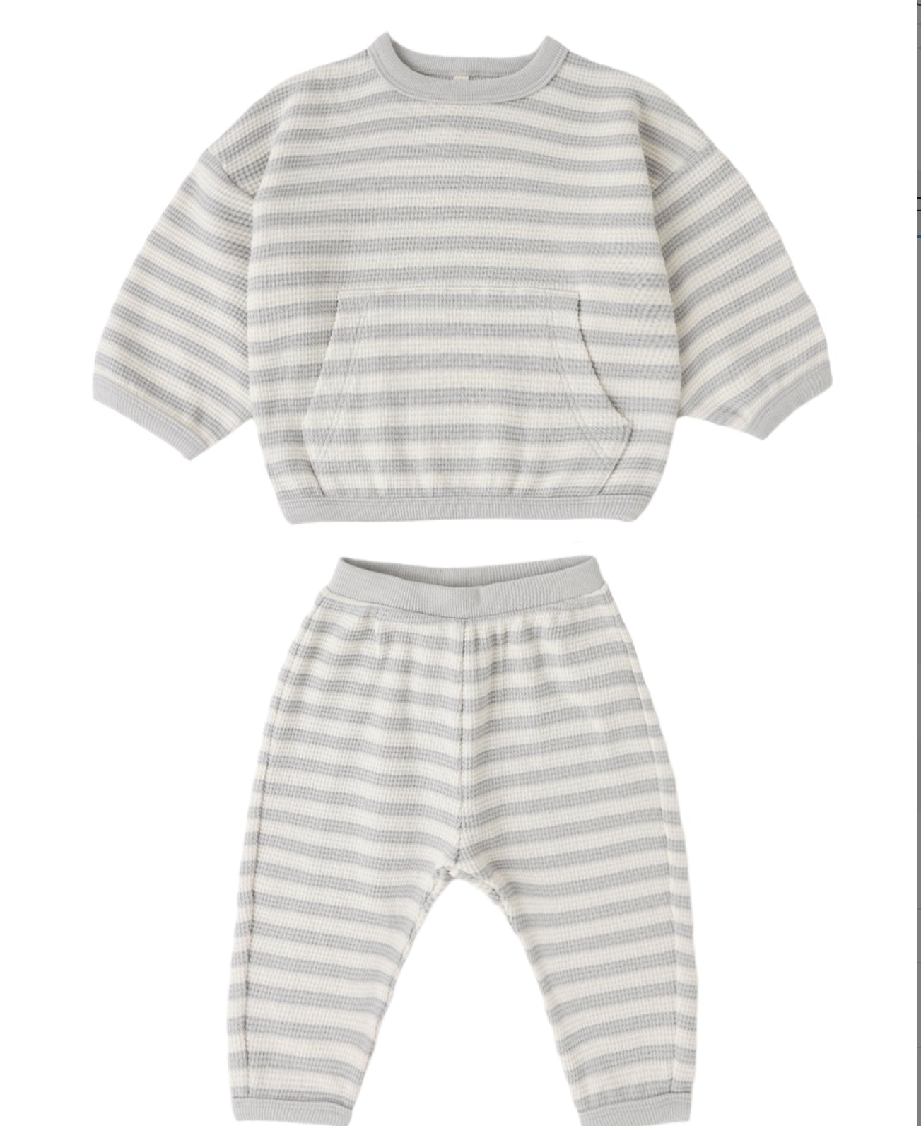 WAFFLE SWEATER SET SKY STRIPE