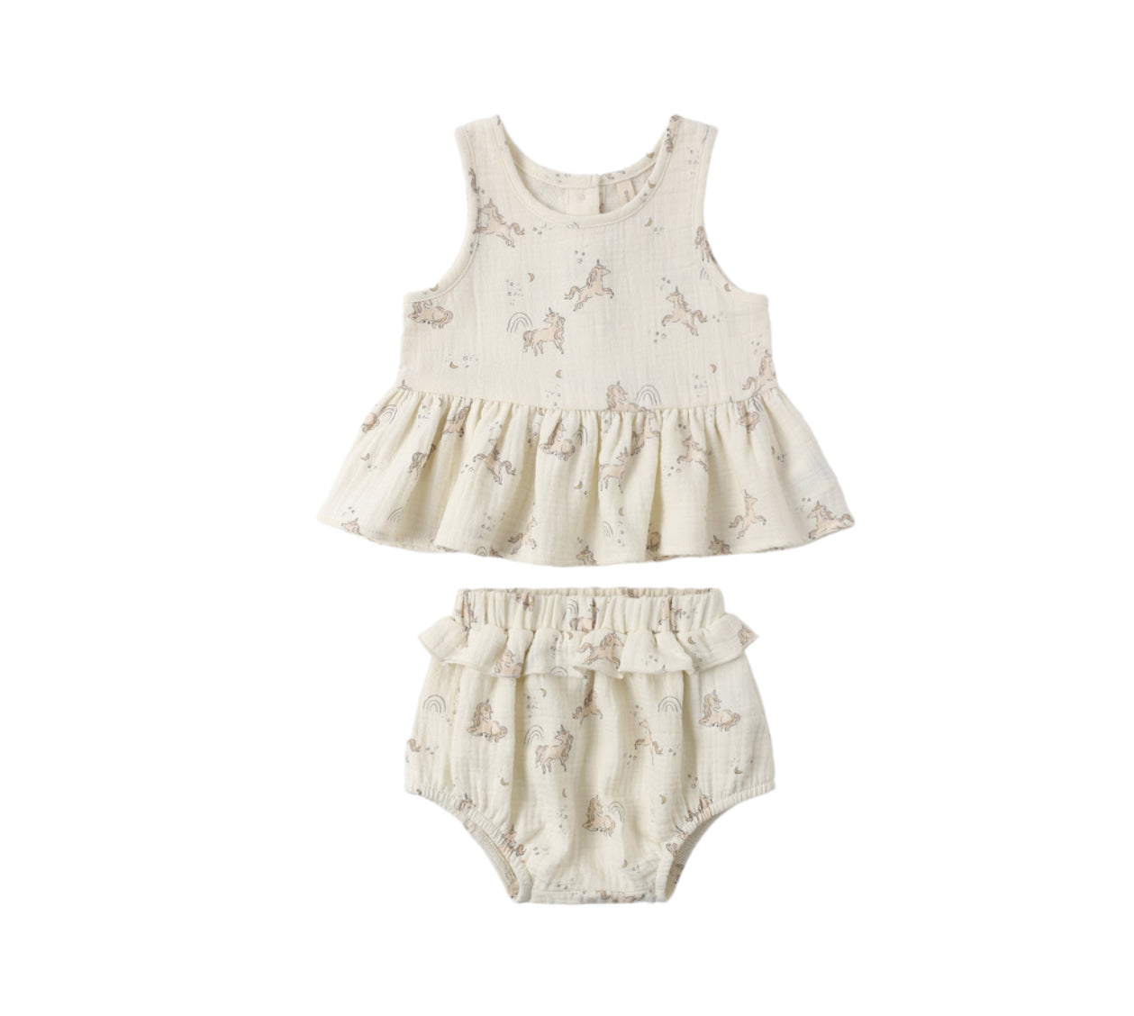 SLEEVELESS PEPLUM SET UNICORNS