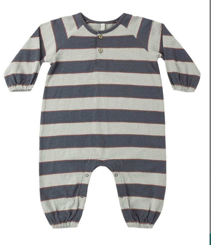 HENLEY JUMPSUIT SAGE STRIPE