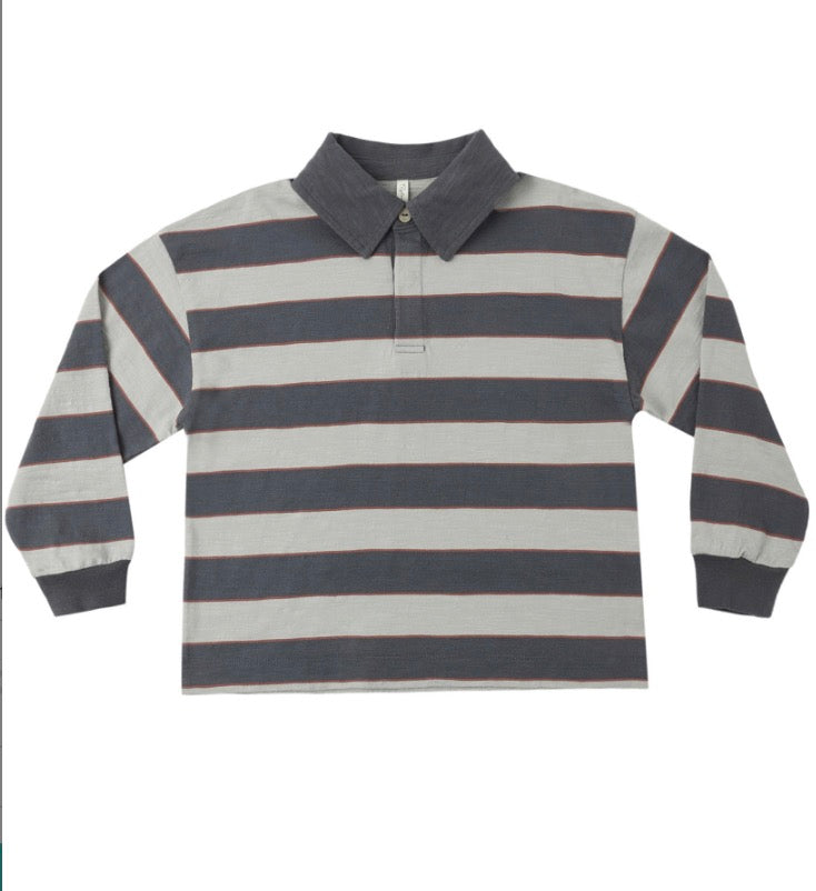RUGBY POLO SAGE STRIPE