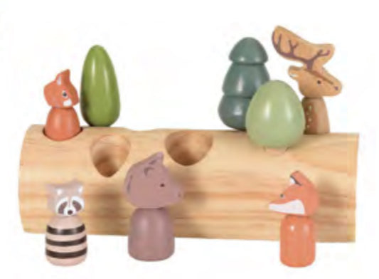 Forest Animals In A Log