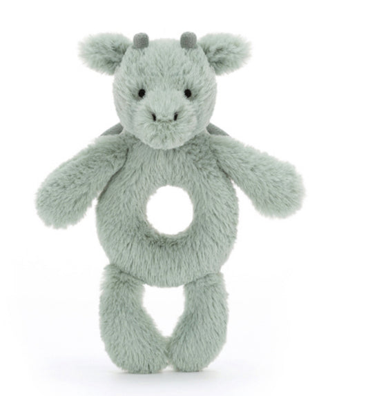 Jellycat Baby Bashful Dragon Ring Rattle (RECYCLED FIBERS)