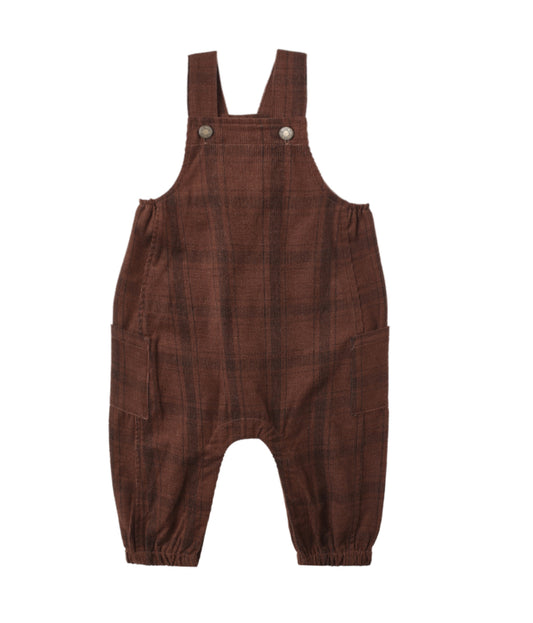 CARGO BABY OVERALL || BROWN PLAID