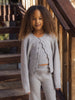 FUZZY KNIT LOUNGE SET DUSTY BLUE