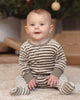 HIDDEN SNAP FOOTIE SPRUCE STRIPE