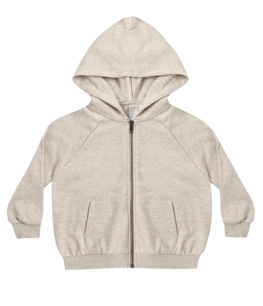 ZIP RAGLAN HOODIE HEATHERED ASH