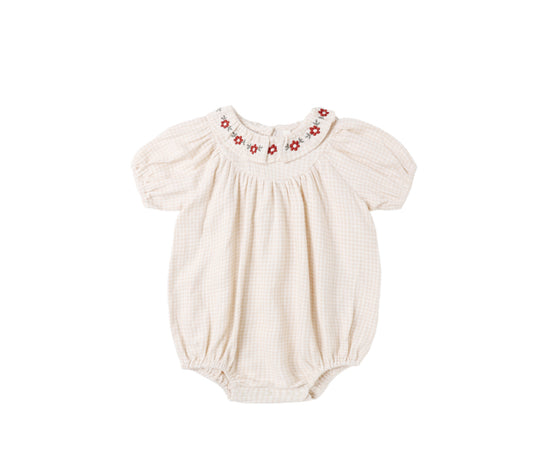 LULA ROMPER || PETAL GINGHAM