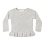 RIB KNIT PEPLUM TOP + LEGGING HEATHERED FOG