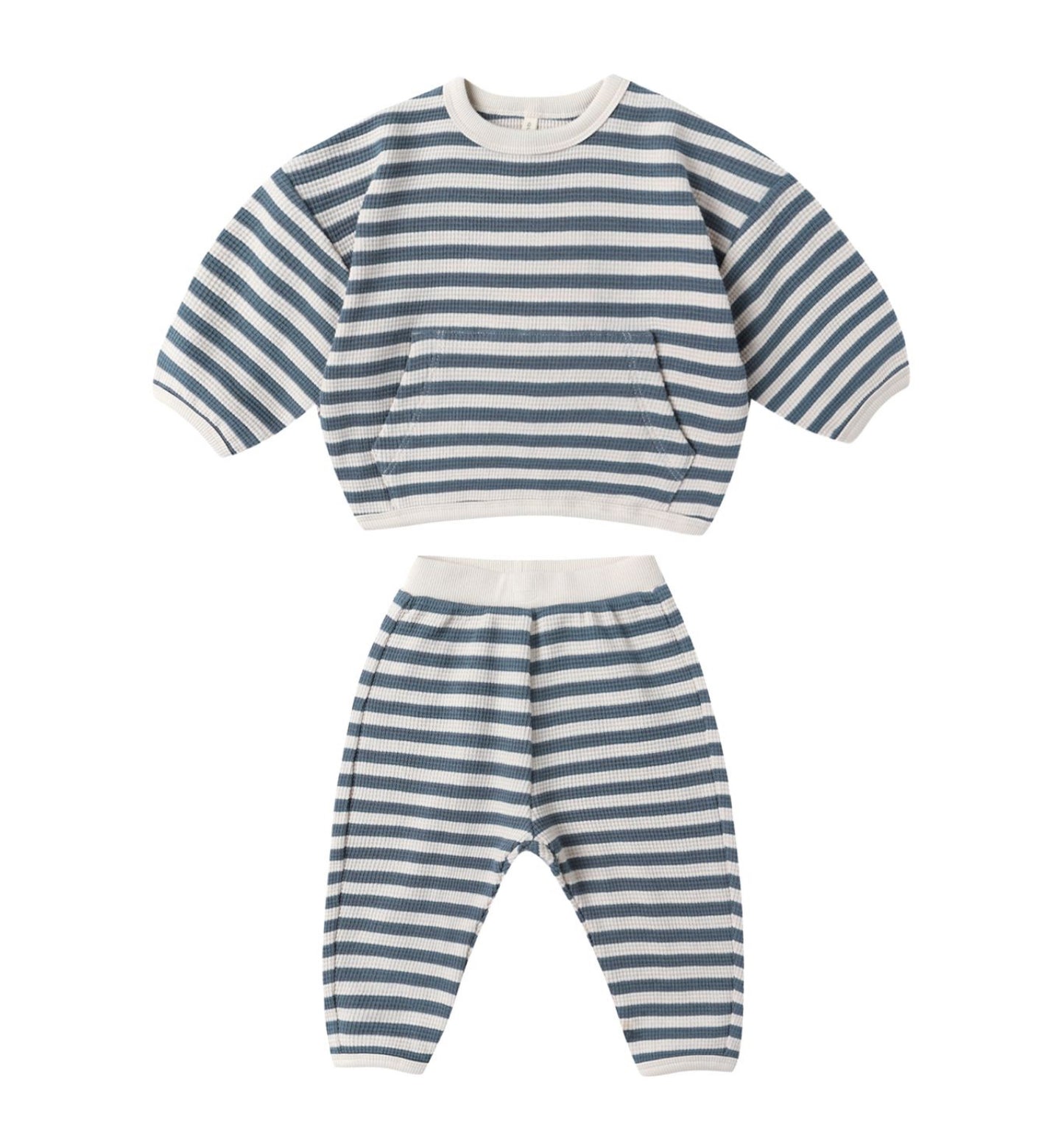 OCEAN STRIPE WAFFLE SLOUCH SET ||