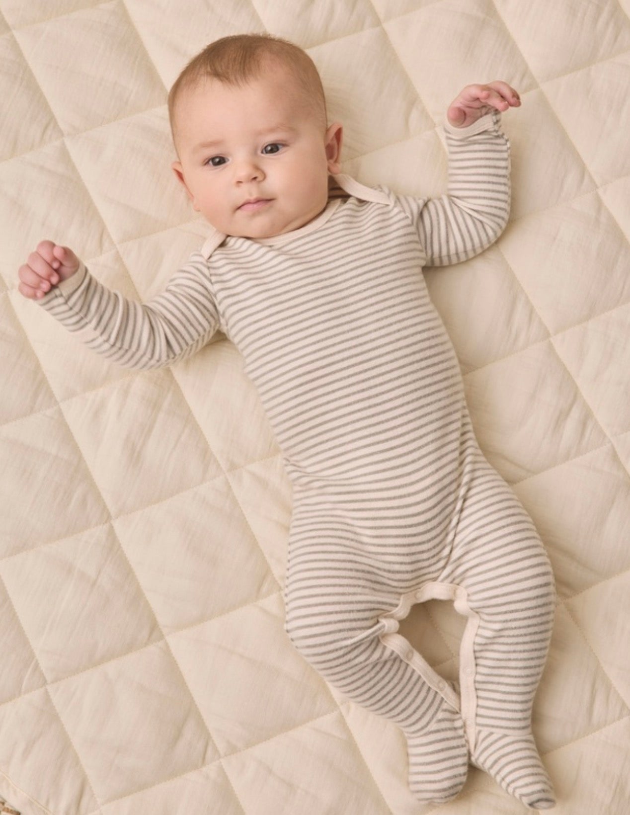 BABY FOOTIE LAUREL MICROSTRIPE