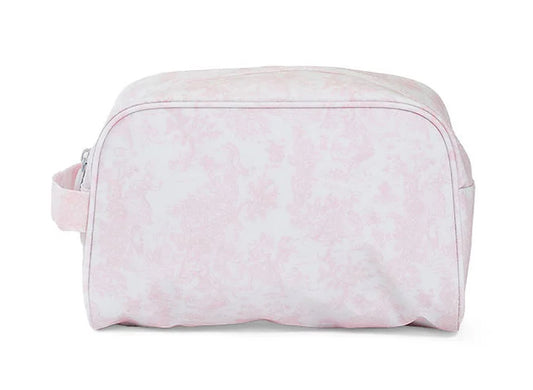 STOWAWAY Toiletry Bag - Bunny Toile Pink