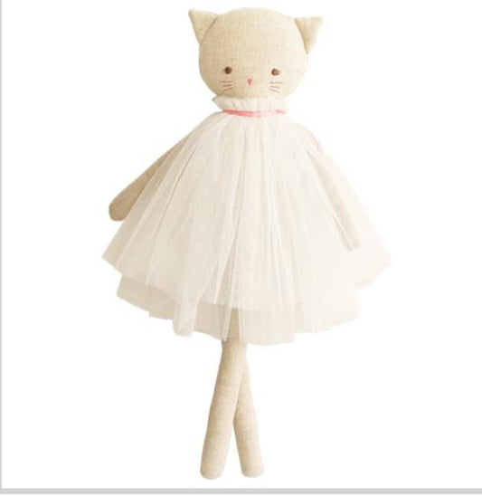 Aurelie Linen Cat Doll Ivory