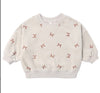 VELOUR RELAXED SWEATSHIRT + SWEATPANT RED BOWS